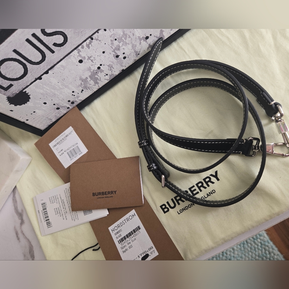 Burberry Pocket Mini Topstitched Bag With Strap EUC - Picture 3 of 16